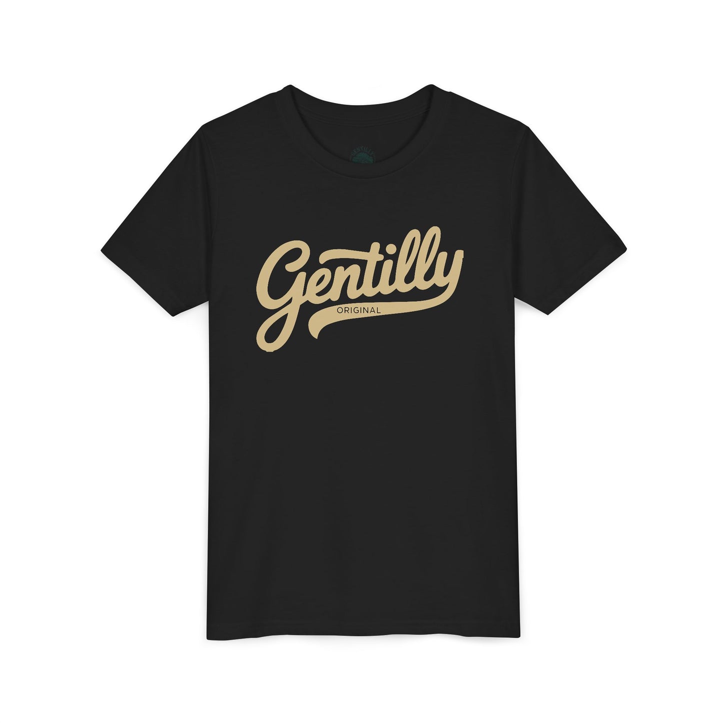 Gentilly Original Youth Tee in Black/Old Gold