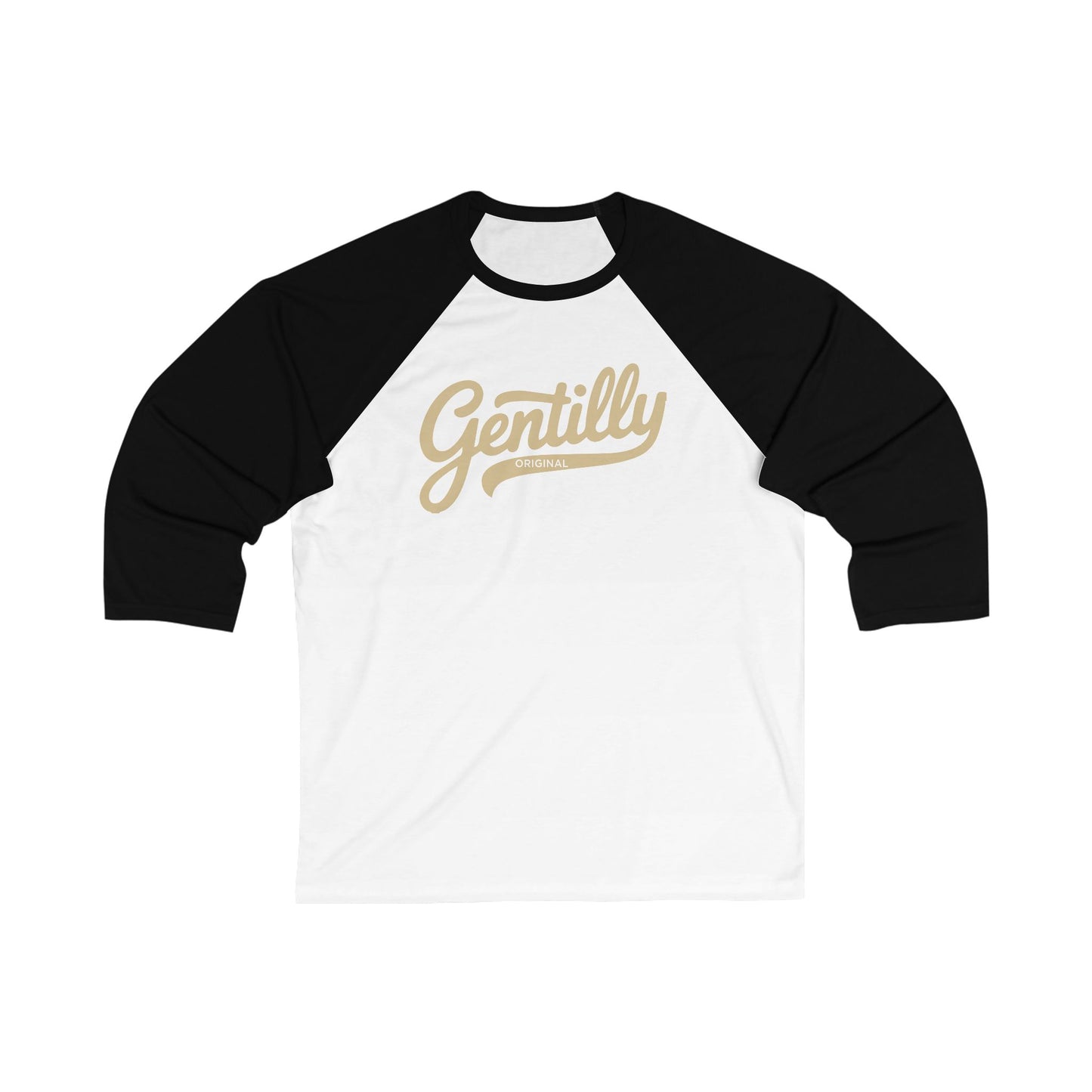 Gentilly Original Baseball Tee in Black/White/Old Gold