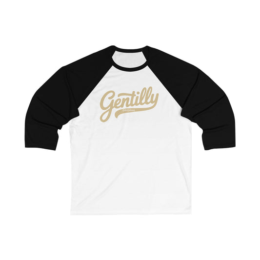 Gentilly Original Baseball Tee in Black/White/Old Gold