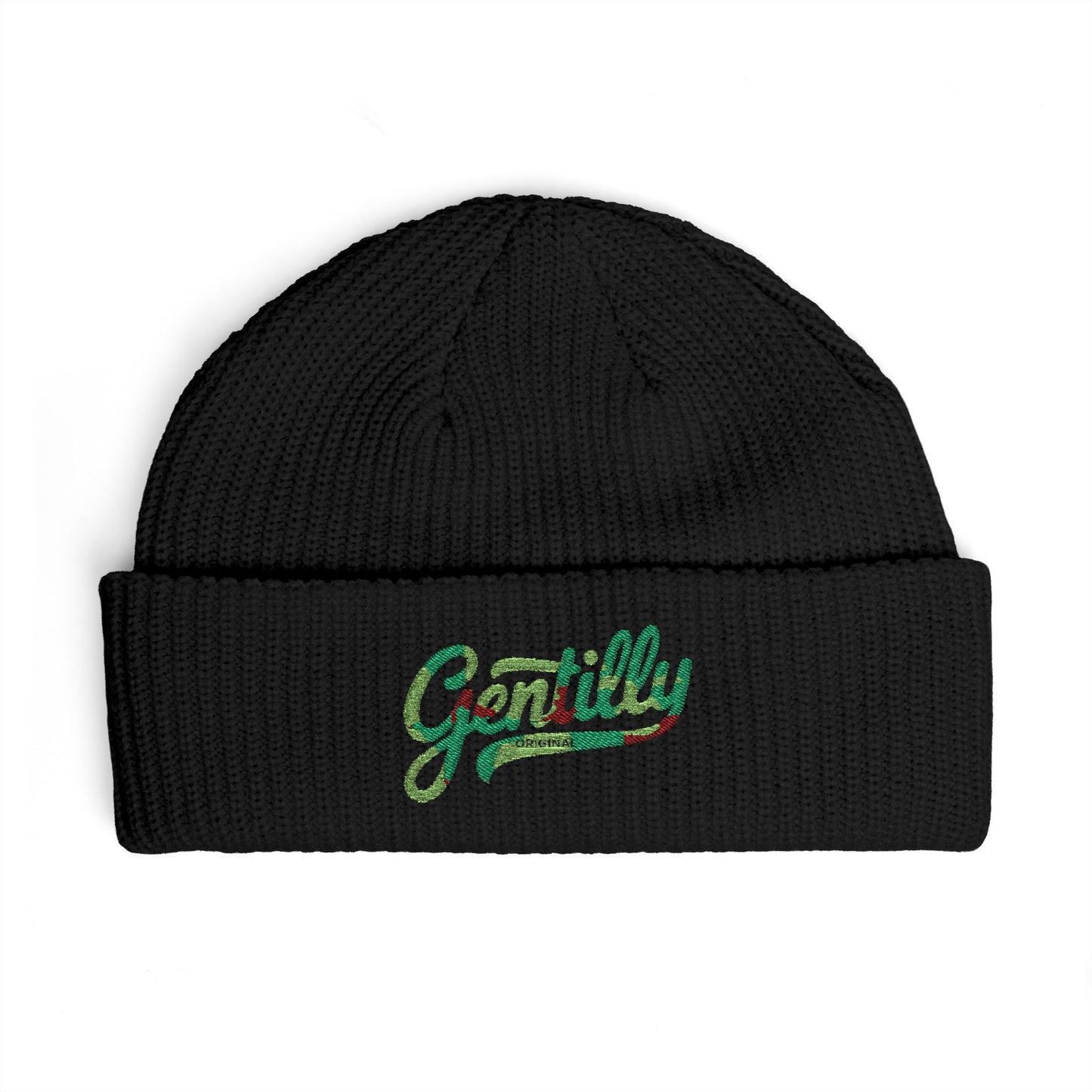 Gentilly Original Embroidered Cuff Beanie in Black/Camo