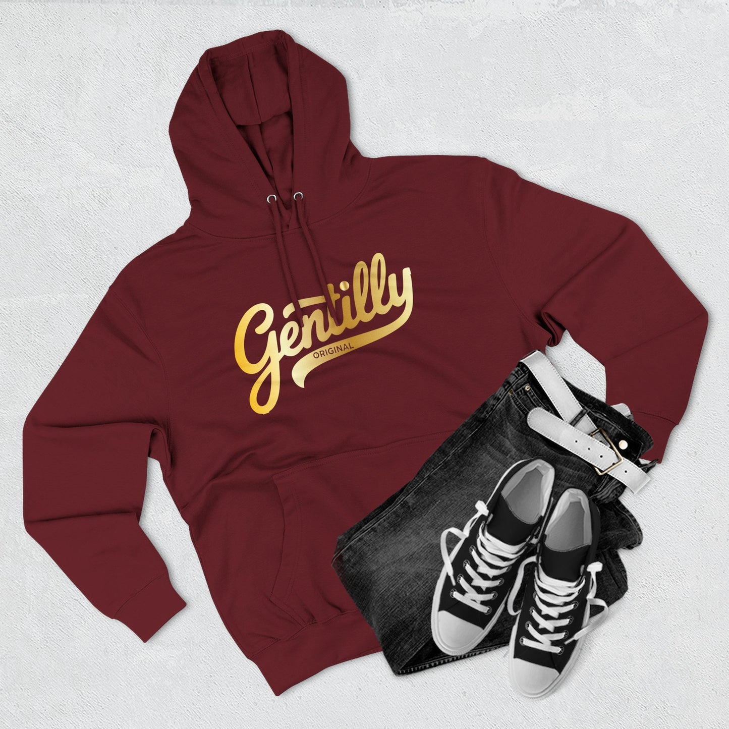 "The Gold Standard" Gentilly Original Hoodie in Maroon/Gold