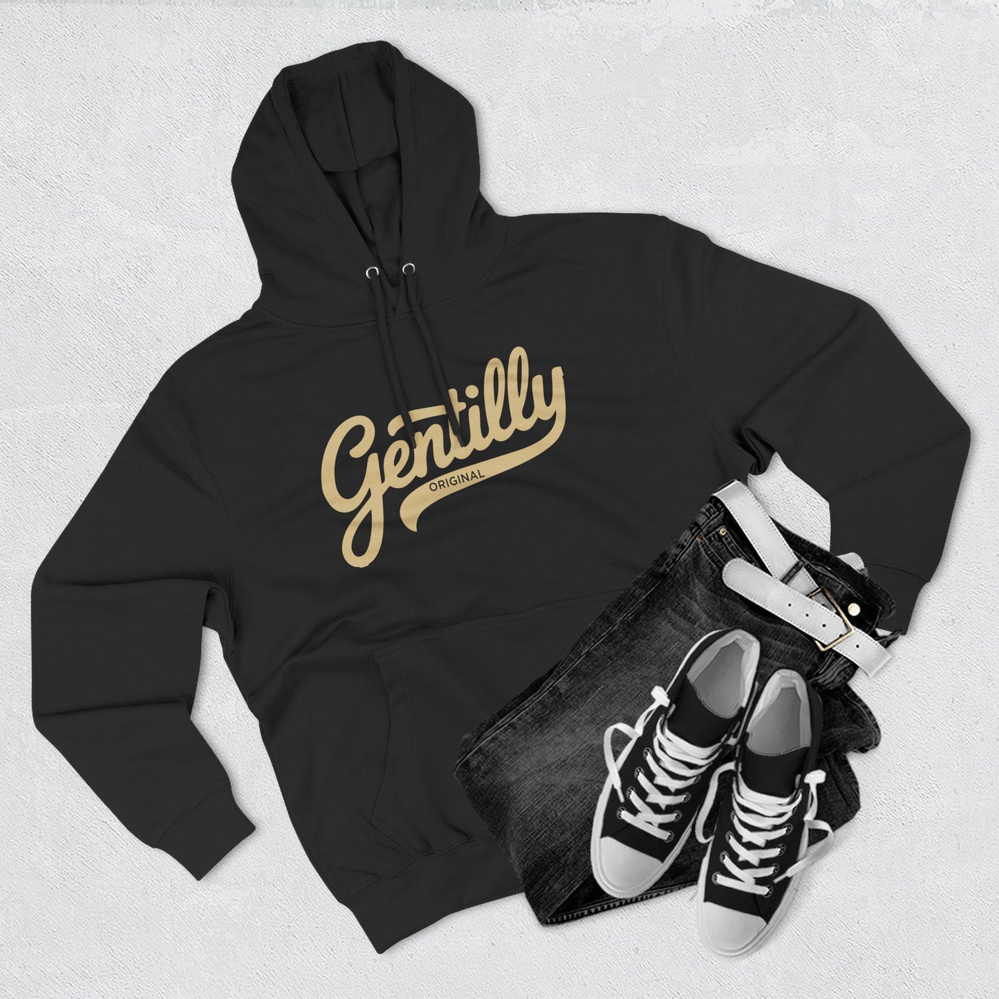 Gentilly Original Hoodie in Black/Old Gold