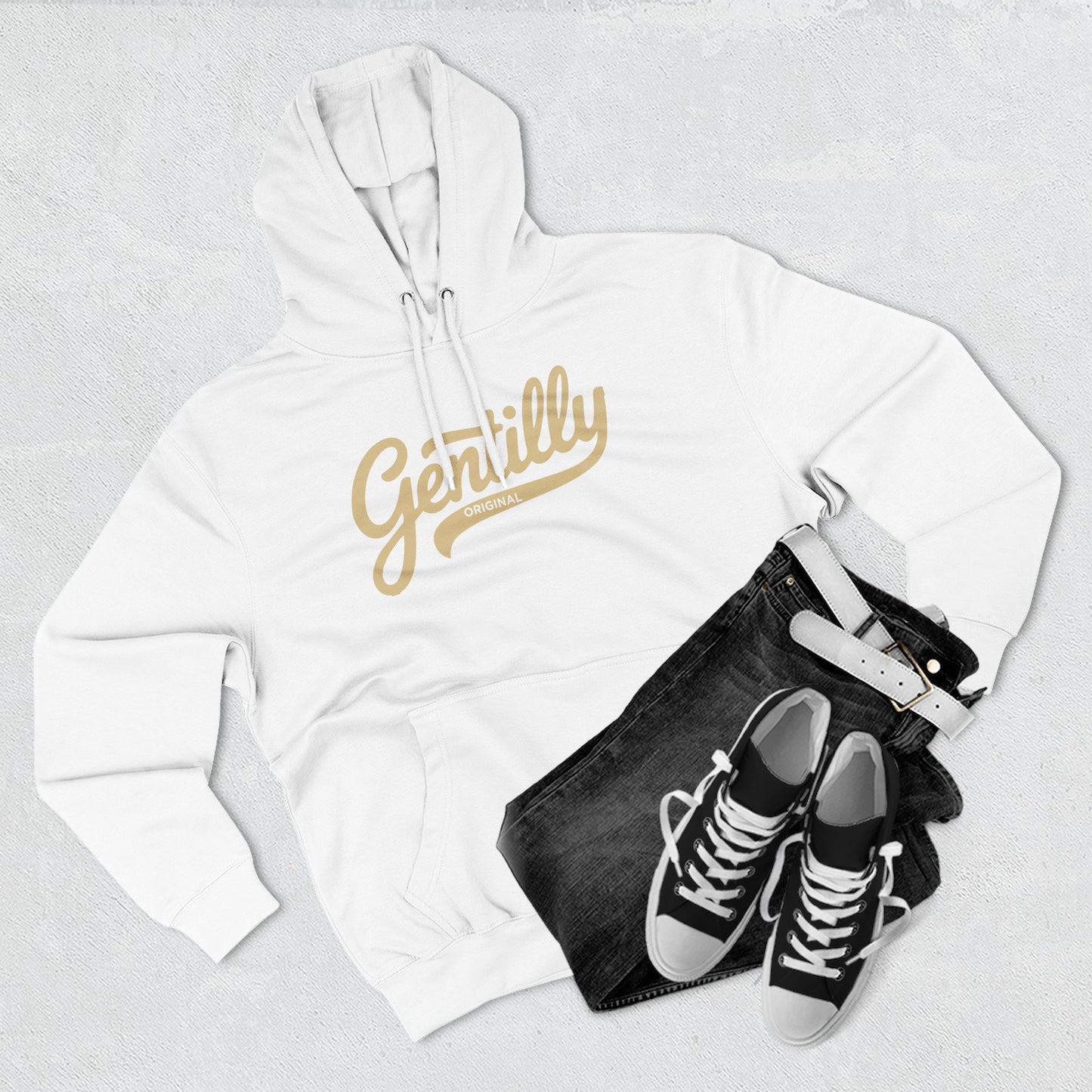 Gentilly Original Hoodie in White/Old Gold