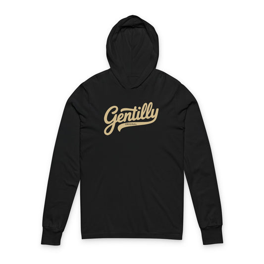 Gentilly Original Hooded Long Sleeve Tee in Black/Old Gold