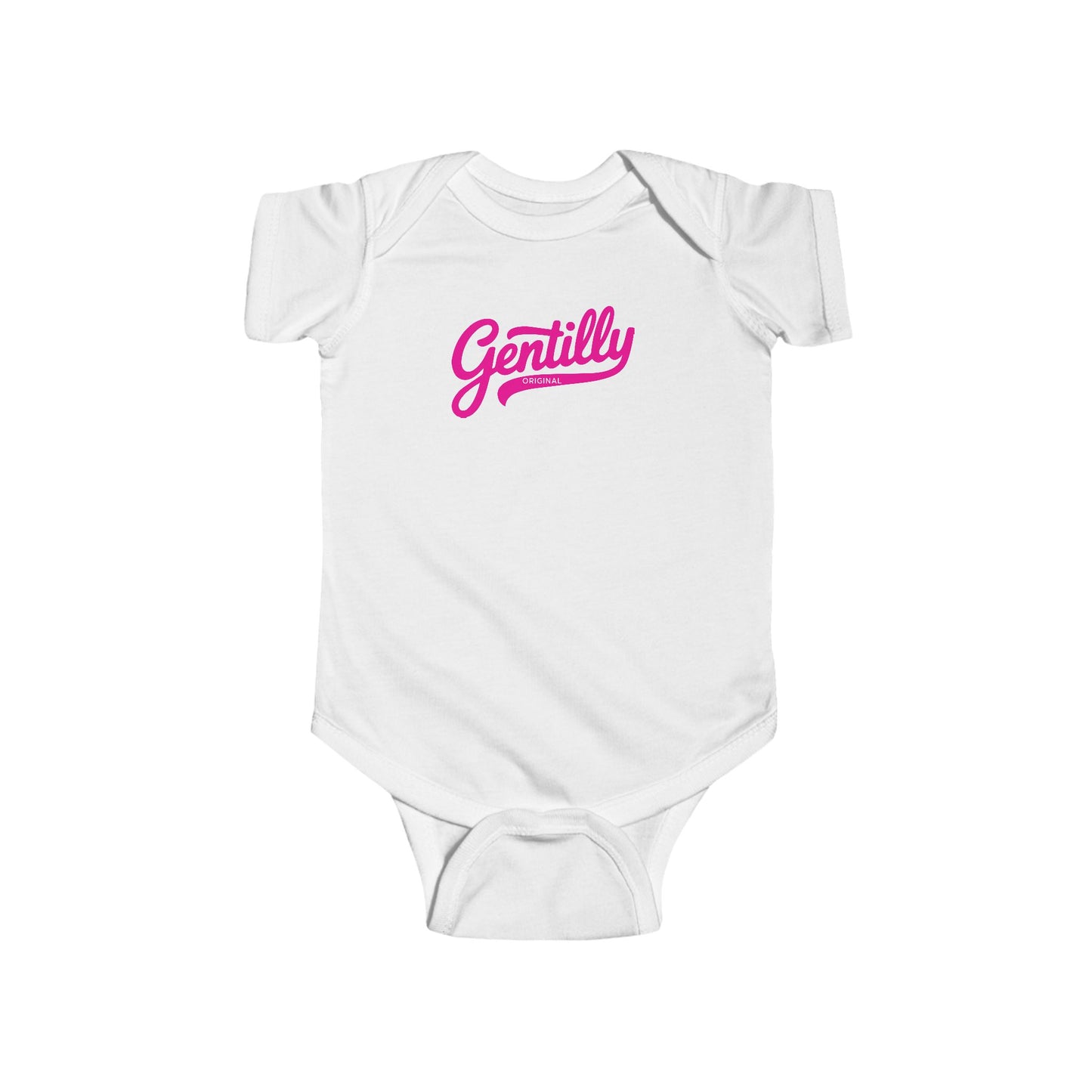Gentilly Original Infant Bodysuit in White/Pink