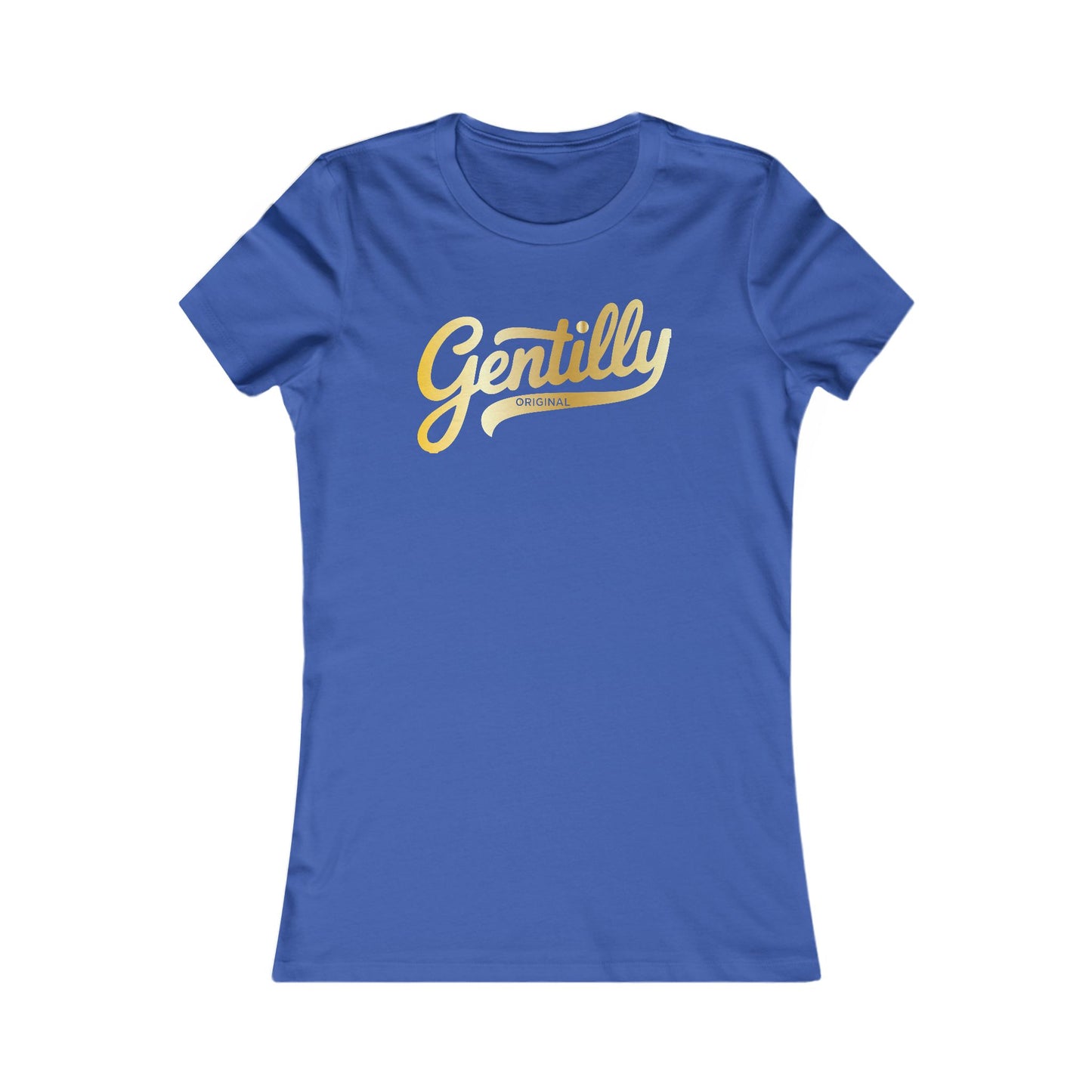 "The Gold Standard" Gentilly Original Women's Tee in Blue/Gold