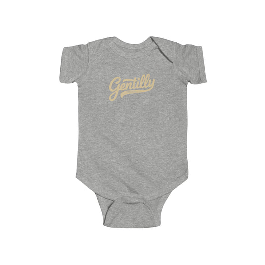 Gentilly Original Infant Bodysuit in Grey/Old Gold