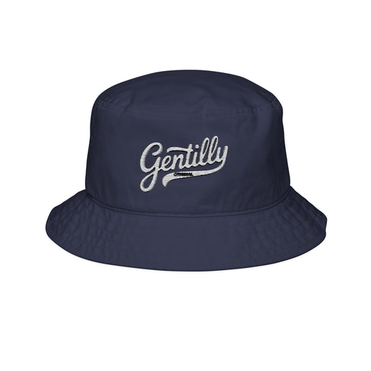 Gentilly Originals Embroidered Bucket Hat — Navy Blue/White